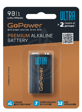 Изображение 6LR61 Элемент питания GP "КРОНА"