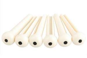 Изображение Alice A021IVY/2PVC - фиксатор струн цвета слоновой кости с черной точкой 2мм