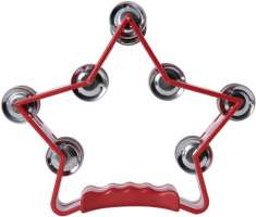 Изображение Alice ATB004/RE - Тамбурин, форма "звезда", 14 пар бубенцов.