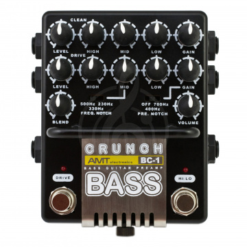Изображение AMT Electronics BC-1 “Bass Crunch” - двухканальный JFET-предусилитель для бас гитары