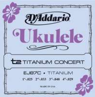 Изображение D'Addario EJ87C Titanium Комплект струн для концертного укулеле, Толщины струн: 28-40