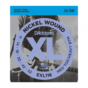 Изображение D`Addario EXL116 XL NICKEL WOUND - Струны для электрогитары 11-52