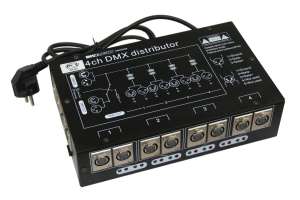 Изображение Involight DMXD400 - сплиттер DMX сигнала, 1 вход XLR, 4 выхода XLR, гальваническая развязка