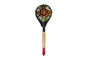 Изображение Хохлома LHL6501 - Деревянная ложка полубаская, роспись "Чернушка", (190x60x30)