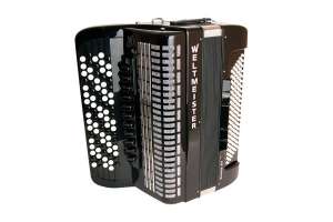 Изображение Romance874-IV-120/87-BK-IS Romance 874 - Аккордеон кнопочный 87/120/IV/11/5, черный, Weltmeister