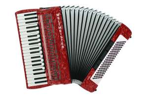 Изображение Weltmeister Saphir-IV-120/41-RD Saphir - Аккордеон 41/120/IV/11/5, красный, с ремнями и чехлом